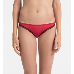 Γυναικείο σλιπ Calvin Klein microfibra κόκκινο με δανδελίτσα