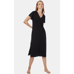 Γυναικείο καλοκαιρινό homewear  νυχτικό maxi  σε χρώμα μαύρο